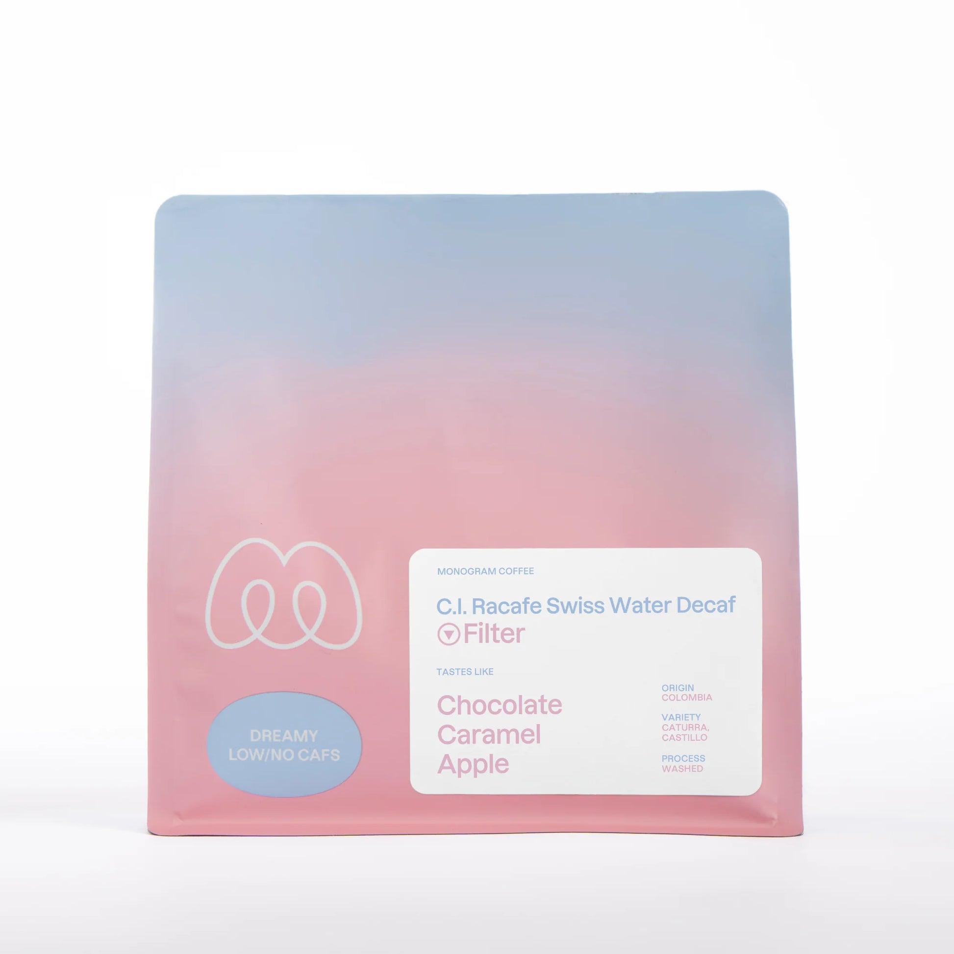 Bag of Monogram Colombian Swiss Water Decaf